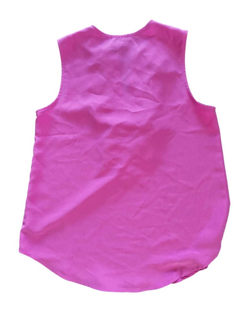 J.Crew Pink Satin Ruffle V Neck Blouse Sleeveless XS AC365 - Picture 5 of 5